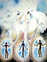 Acrylic/pencil on paper sketch entitled 'a vision'
